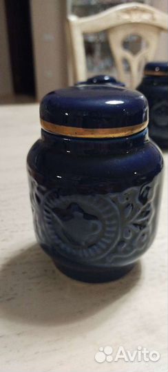 Чайница,керамика,Кобальт.ссср