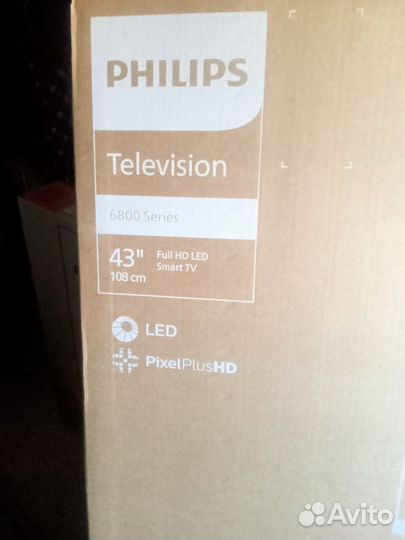 Телевизор smart tv phillips, 43 дюйма новый