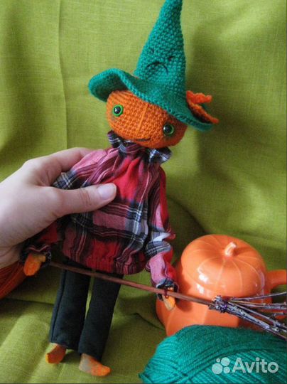 Тыква кукла в интерьер