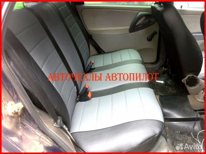 Чехлы Автопилот LADA Largus из экокожи чёрно-серые