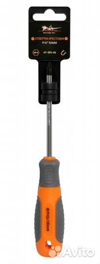 Отвертка крестовая с эргономичной рукояткой магнит