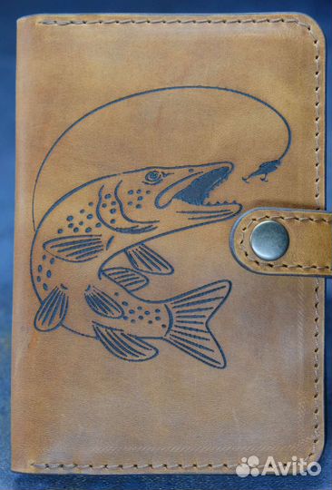 Обложка для документов натуральная кожа