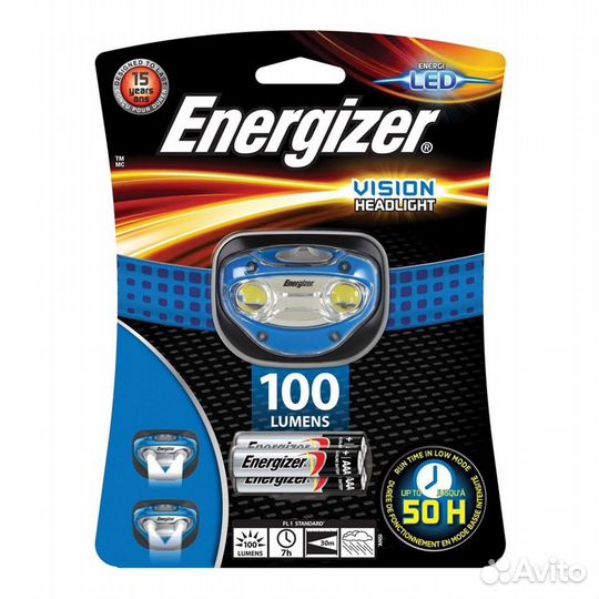 Фонарь налобный Energizer LED vision HL 3ааа -2 св