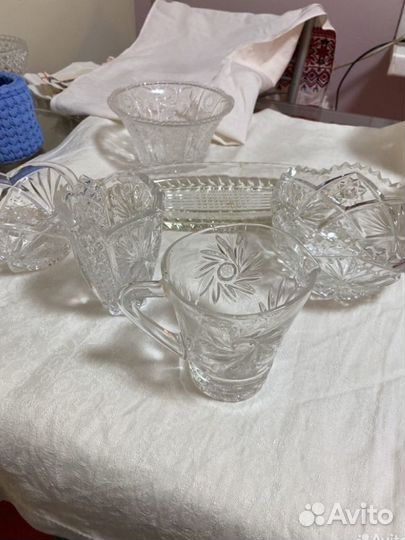 Хрусталь салатник, ваза, блюдо СССР