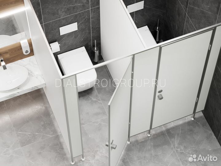 Сантехнические, душевые, туалетные перегородки