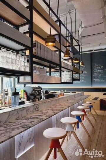 Барная стойка лофт для кофе с собой, барная стойка