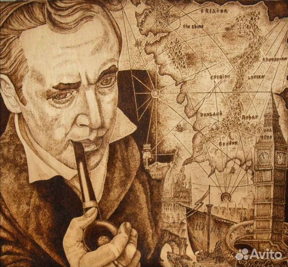 Гравировка (выжигание) портрета, фото на дереве