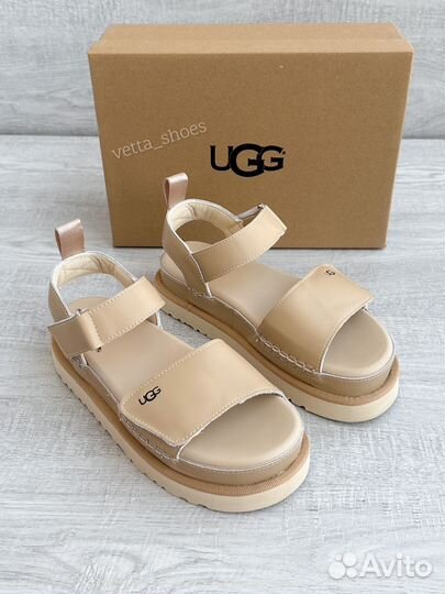 Сандалии UGG Натуральная Кожа бежевые