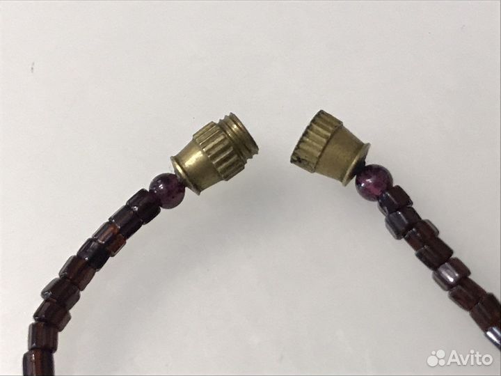 Бусы из граната и чешского бисера 120 см