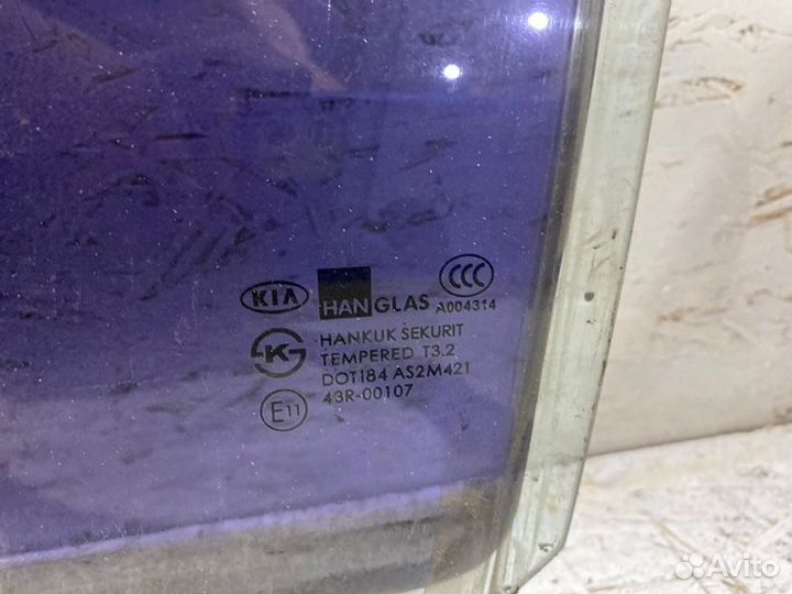 Стекло двери заднее левое Kia Spectra седан S6D