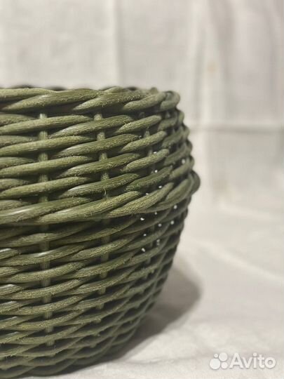 Корзина для цветов хаки, из ротанга