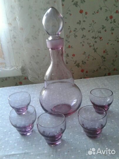 Подарочный коньячный набор, цветное стекло