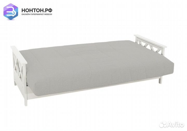 Диван книжка Ручеек Массив жаккард светло-серый