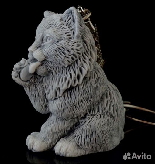 Брелок для ключей Котенок литьевой мрамор