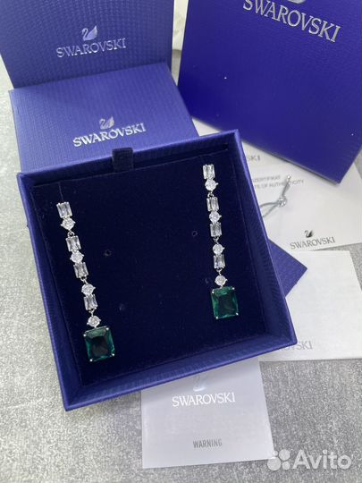 Серьги длинные с кристаллами Swarovski