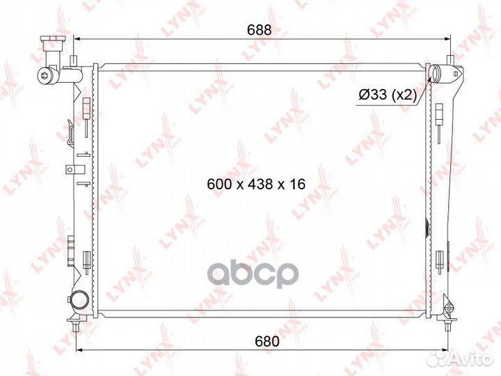 Радиатор охлаждения паяный MT RB1054 lynxauto