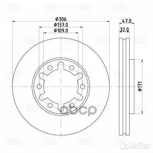 Диск торм. для а/м Nissan Patrol (Y61) (97) перед