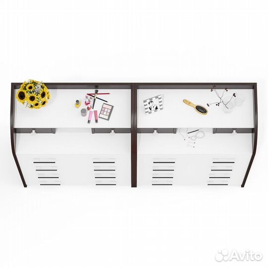 Два комода Мебельный Двор К6 на 6 ящиков каждый венге/белый шагрень, 160х43х110 см