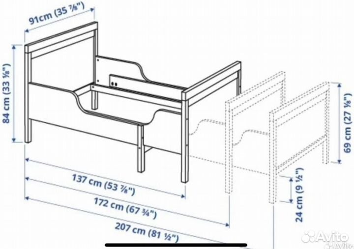 Кровать растущая IKEA сундвик