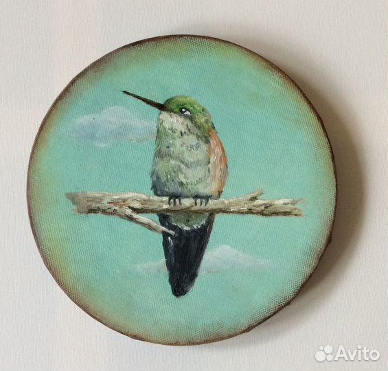 Картина круглая «Птичка«