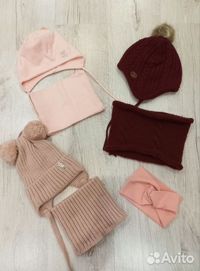 Комплект шапка + снуд для девочки