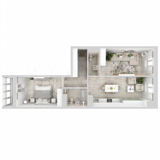 2-к. квартира, 66,3 м², 11/15 эт.