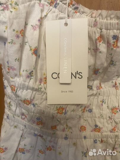 Платье хлопковое в цветочек xs