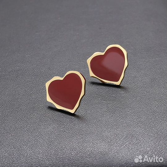 Серьги сердце серебро 925