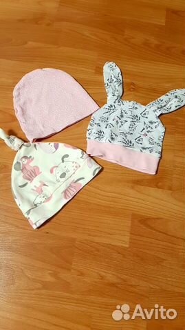 Шапки для девочки 6-9 мес