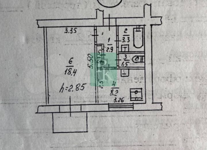 1-к. квартира, 35,7 м², 4/4 эт.