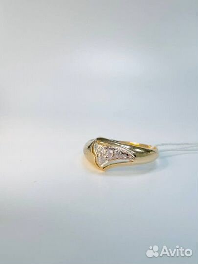 Золотое кольцо с фианитом 17,5р