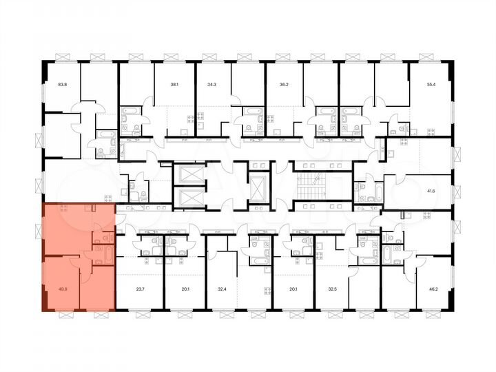 2-к. квартира, 49,8 м², 11/24 эт.