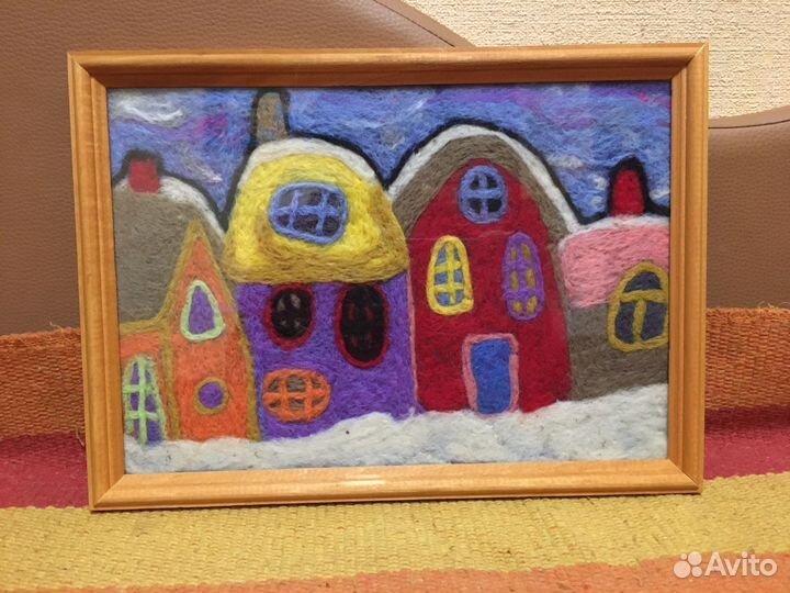 Интерьерная Картина панно из шерсти подарок