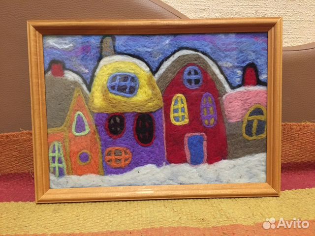 Интерьерная Картина панно из шерсти подарок