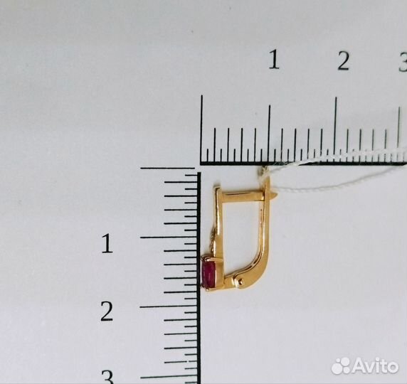 Золотые серьги 585 пробы с рубинами