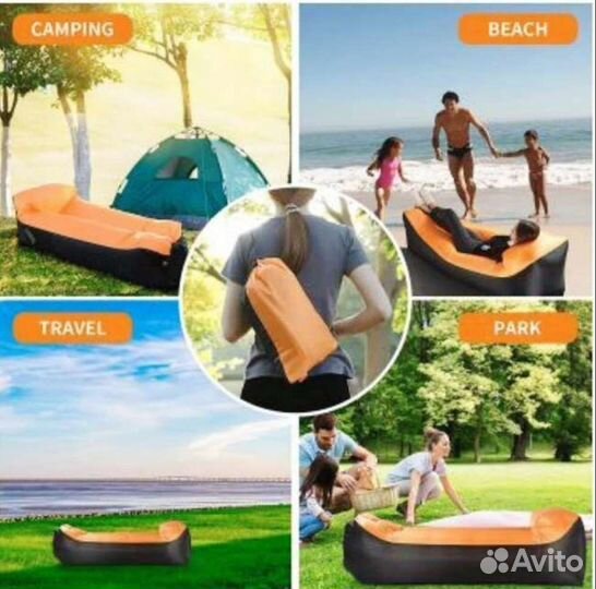 Надувной диван матрас ламзак биван VIP с подушкой