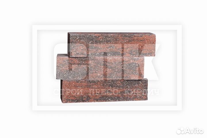 Кирпич облицовочный колотый - Красный Берилл