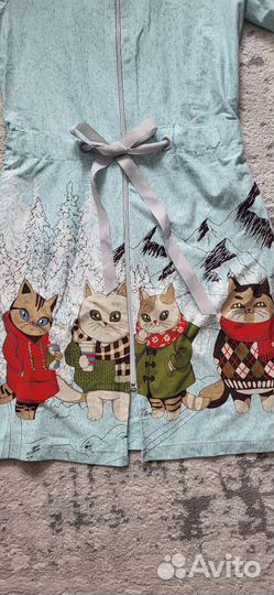 Халат с зимними котиками