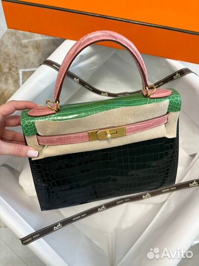 Сумка Hermes Kelly из кожи крокодила Ручной пошив