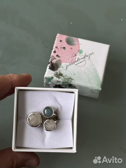 Кольцо с 3 камнями Jerusalembazar