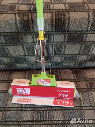 Швабра с отжимом. Насадка губка