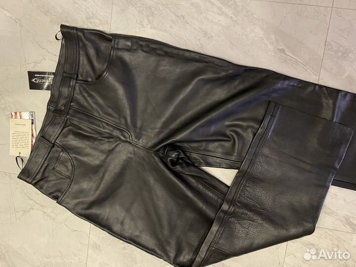 Мото штаны кожаные