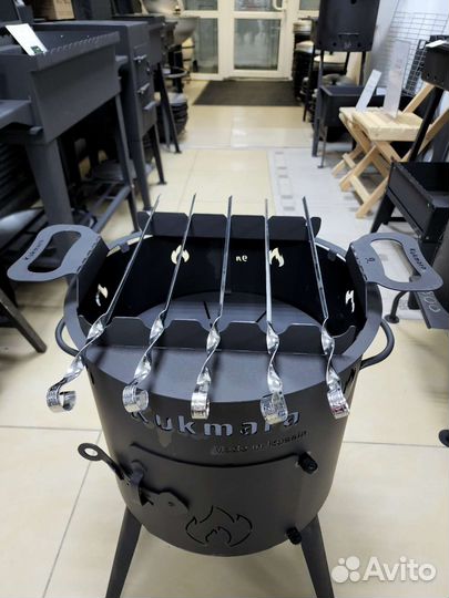 Подставка с шампурами для печи под казан