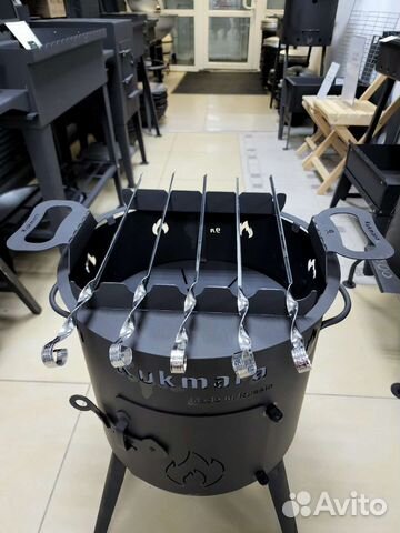 Подставка с шампурами для печи под казан