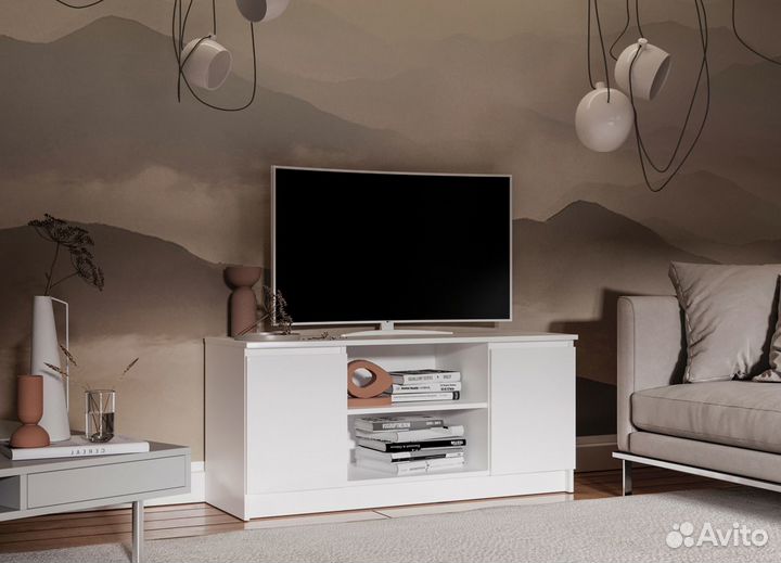 Тумба под телевизор новая белая 1.2м IKEA-стиль