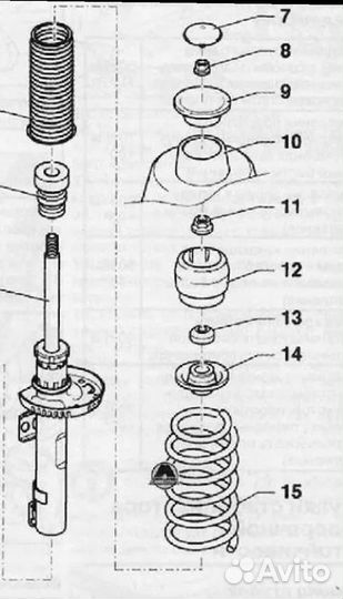 Передние стойки volkswagen golf 6