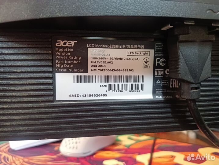 Acer v206HQL