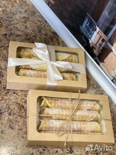 Вафельные трубочки, десерт