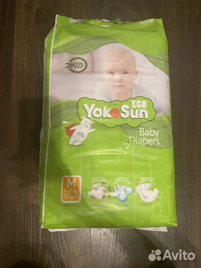 Подгузники yokosun m 60шт