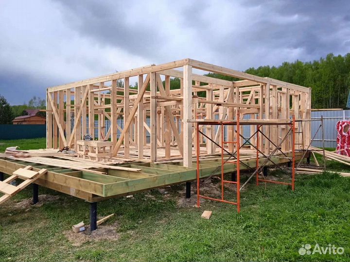 Строительство каркасный дом Веранда Пристройка